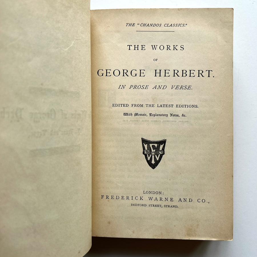 c.1884 - The Works of George Hebert in Prose and Verse