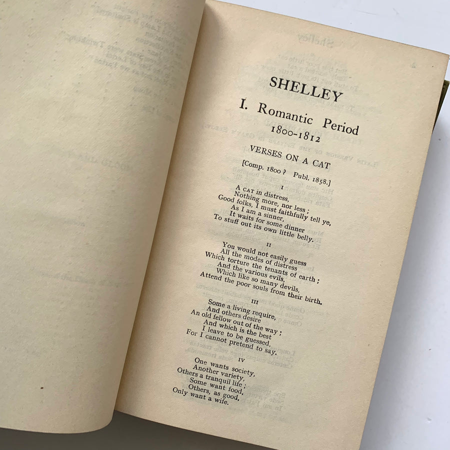 1930 - The Lyrics & Shorter Poems of Percy Bysshe Shelley + The Plays Translations and Longer Poems. Of Percy Bysshe Shelley