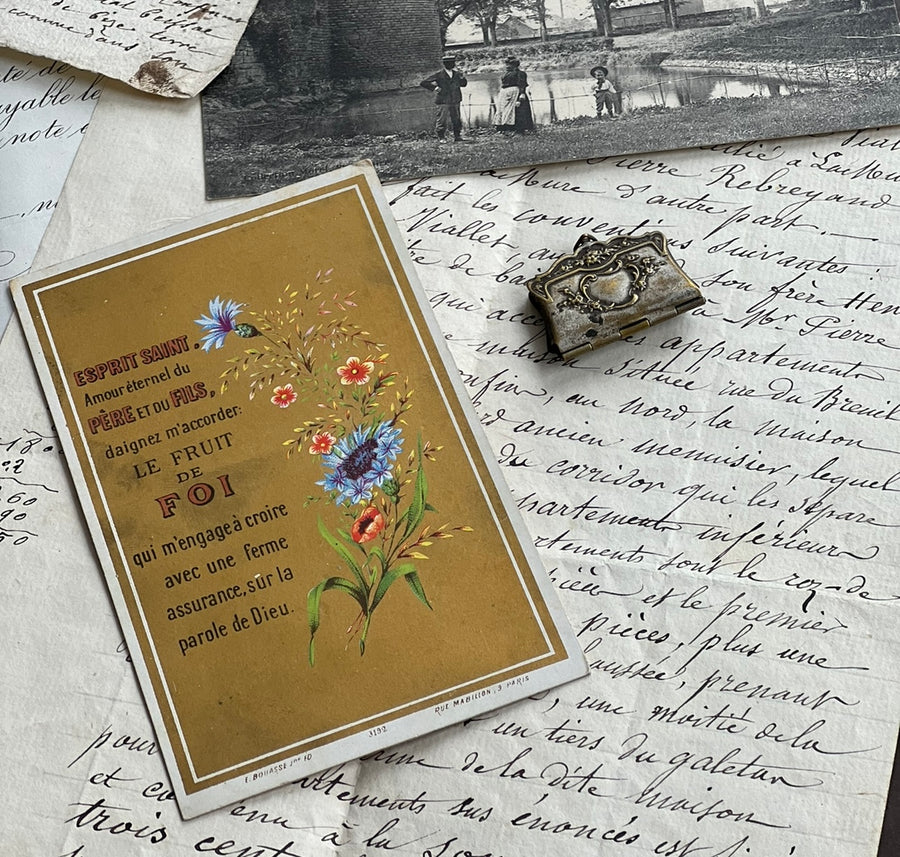 Antique Miniature Silver Purse Book/ Photo Album