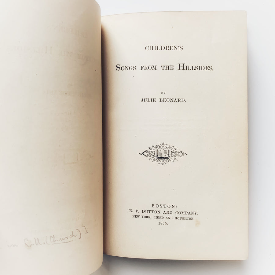 1865 - Children’s Songs From the Hillsides