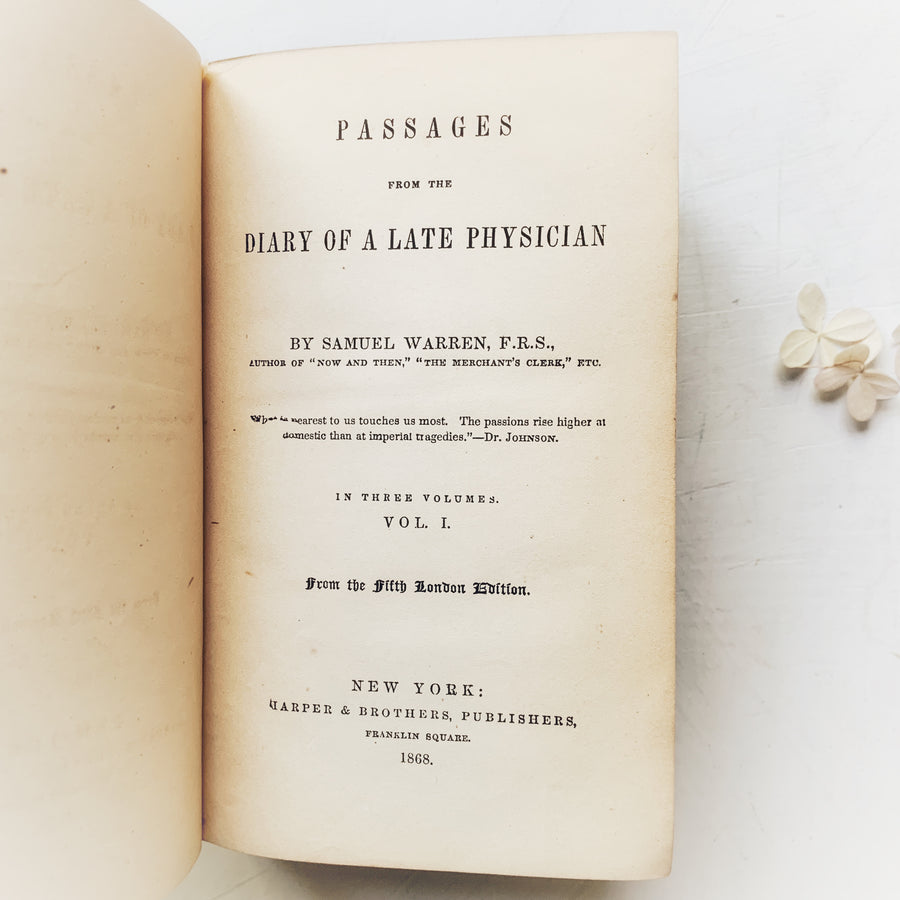 1868 - Passages From the Diary of a Late Physician