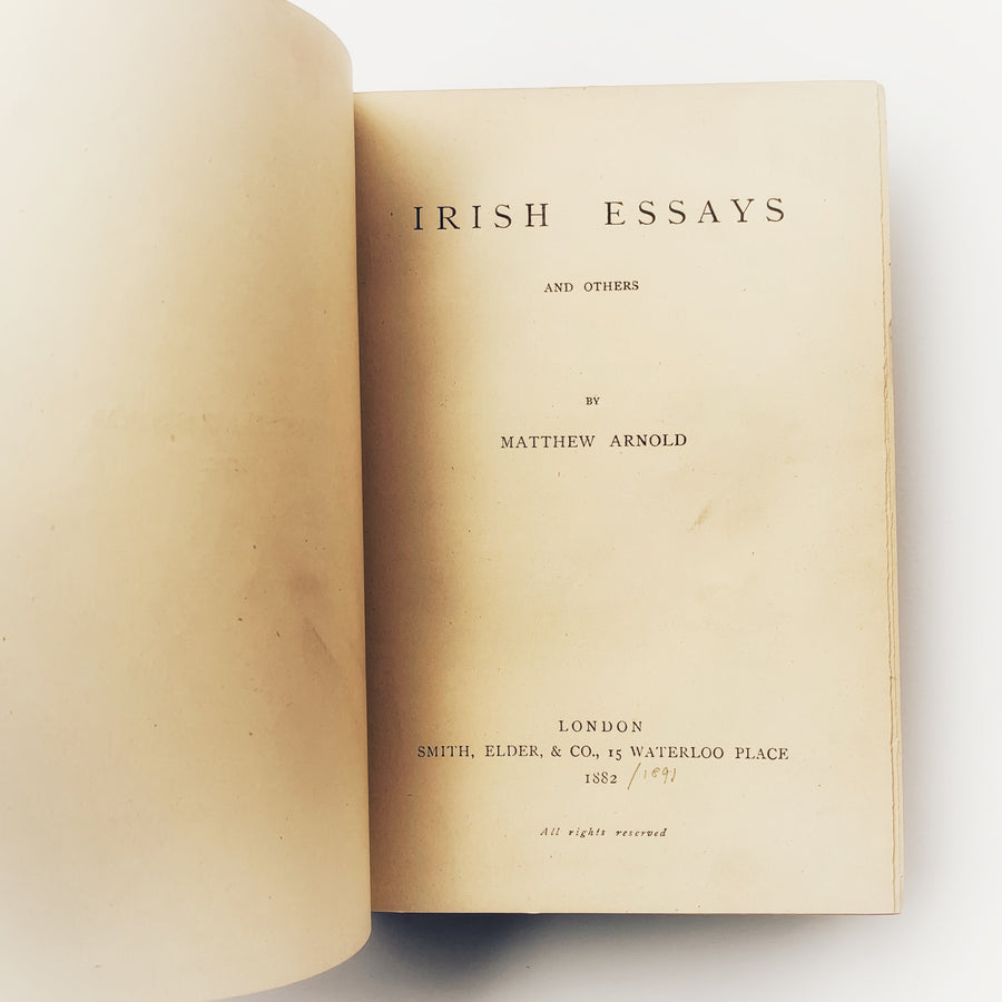 1882 - Irish Essays and Others, First Edition