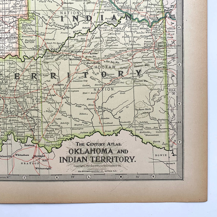 1902 - Map of Oklahoma and Indian Territory