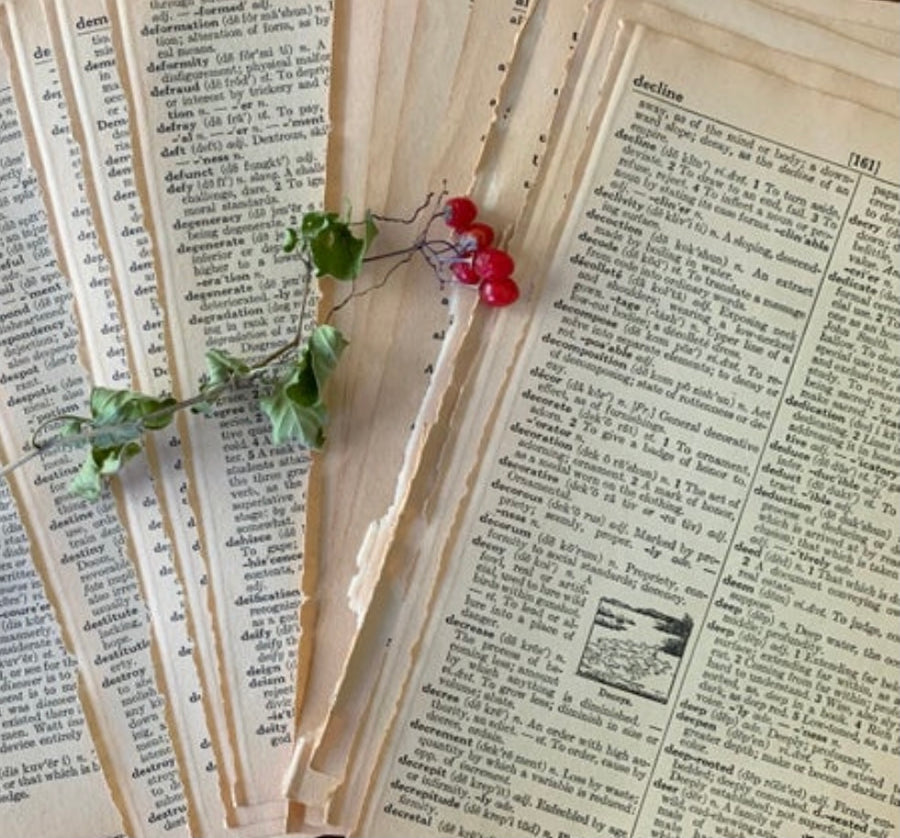 Vintage Dictionary Pages