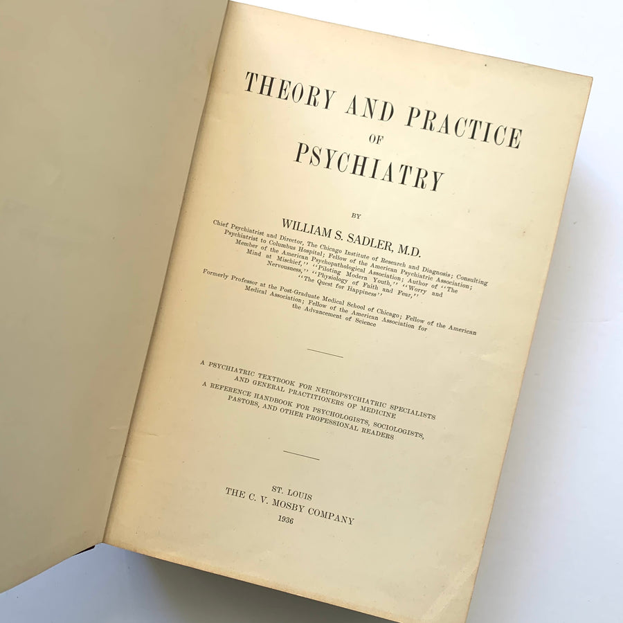 1936 - Theory and Practice of Psychiatry, First Edition