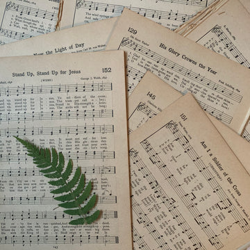Vintage Hymnal Sheets