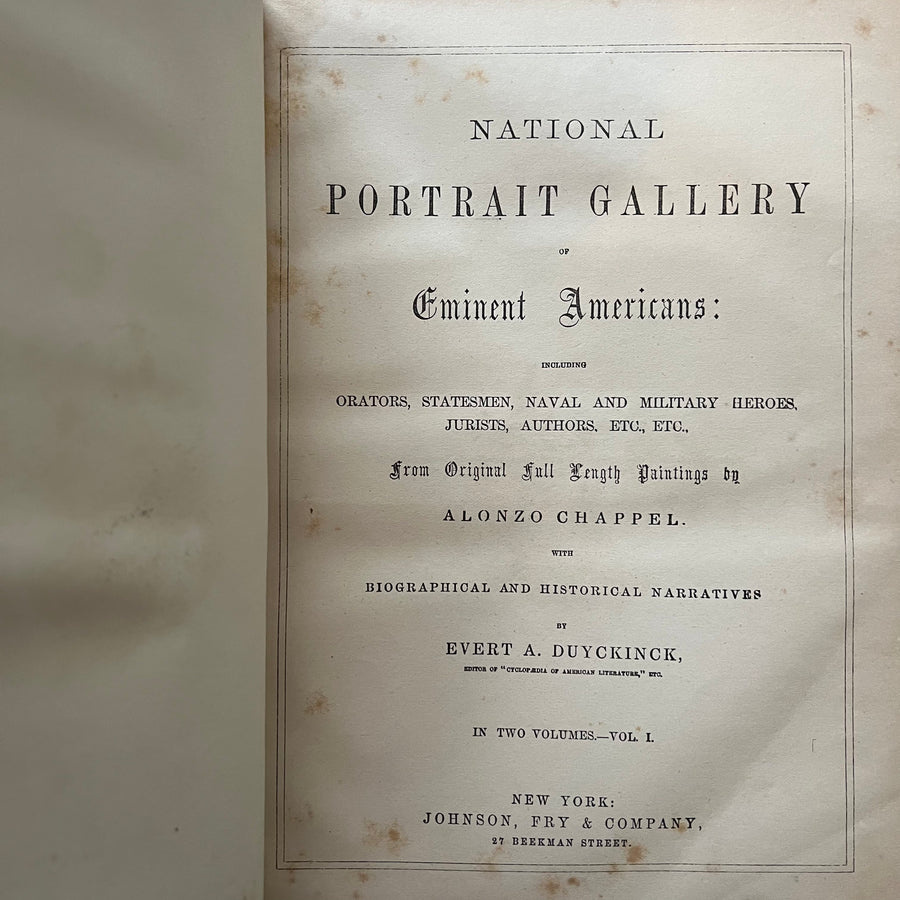 c.1862 - National Portrait Gallery of Eminent Americans: Orators, Statesmen, Naval and Military heroes, Jurists, Authors, Etc. Etc.