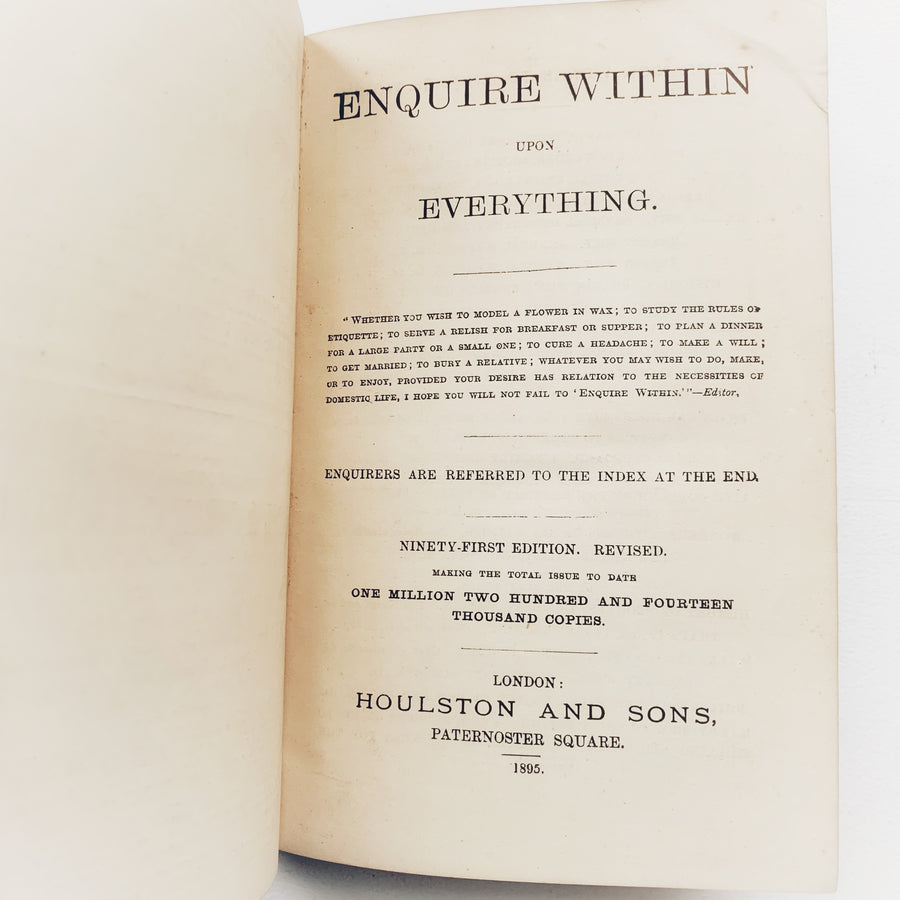 1895 - Enquirer Within About Everything-How to Make Liquor, Beer, Candy, Needlework, Games & More