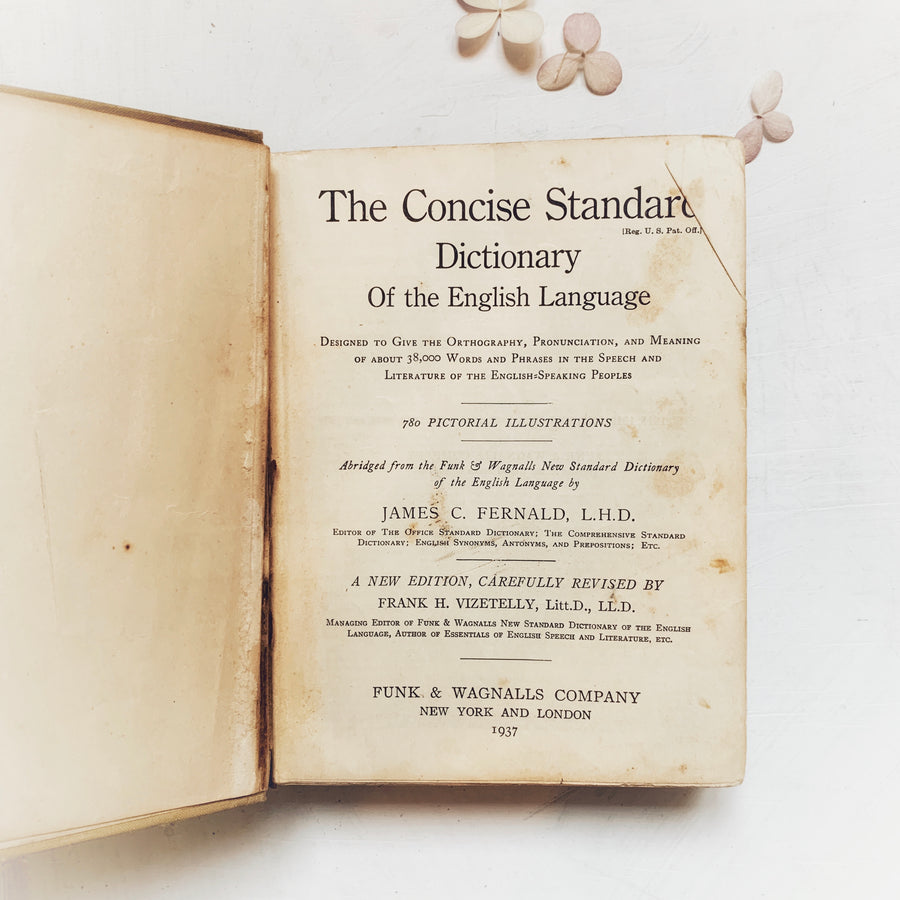 1937, Funk & Wagnalls Concise Standard Dictionary of the English language