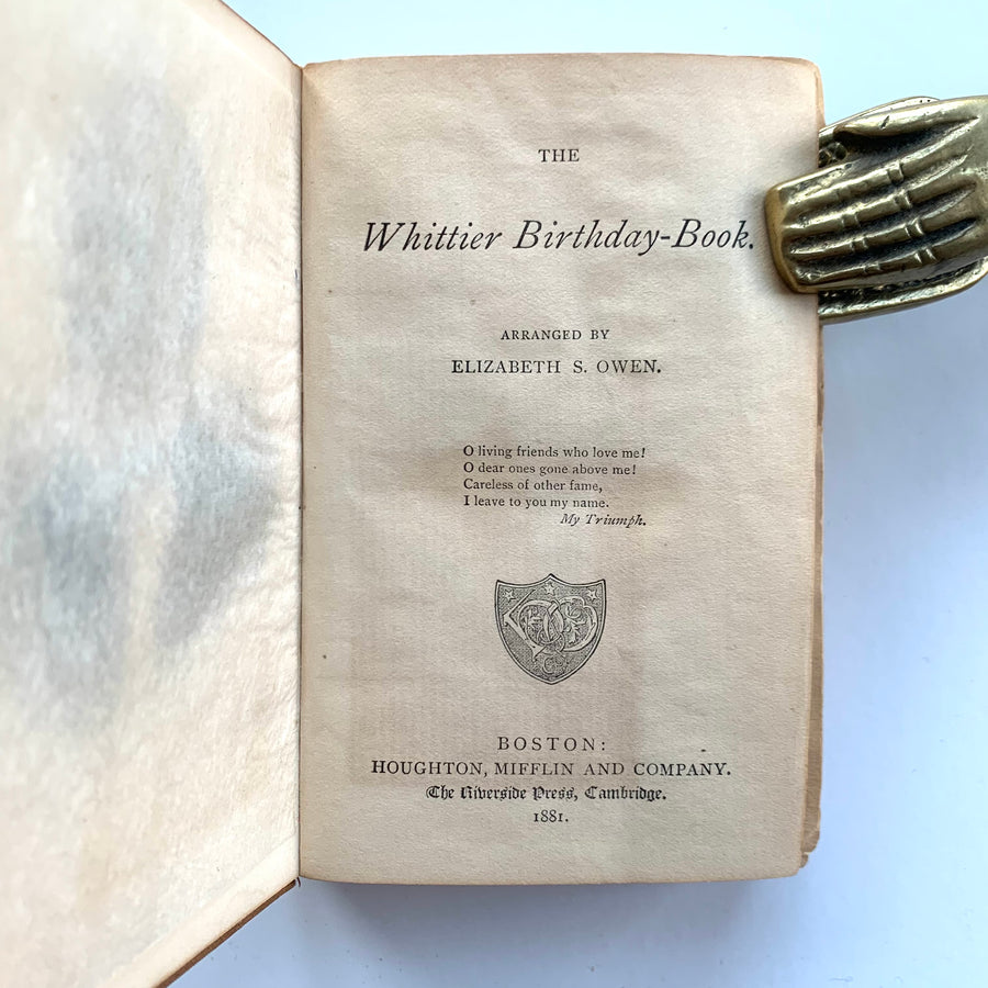 1881 - The Whittier Birthday Book