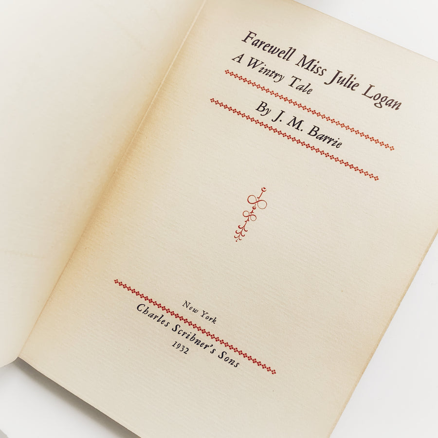 1932 - Farewell Miss Julie Logan, First Edition