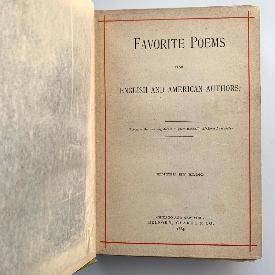 1884 - Favorite Poems From English and American Poets