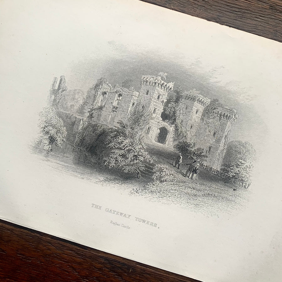 1895 - The Gateway Tower, Raglan Castle, Engraving