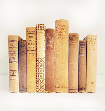 Neutral Vintage Book Stack