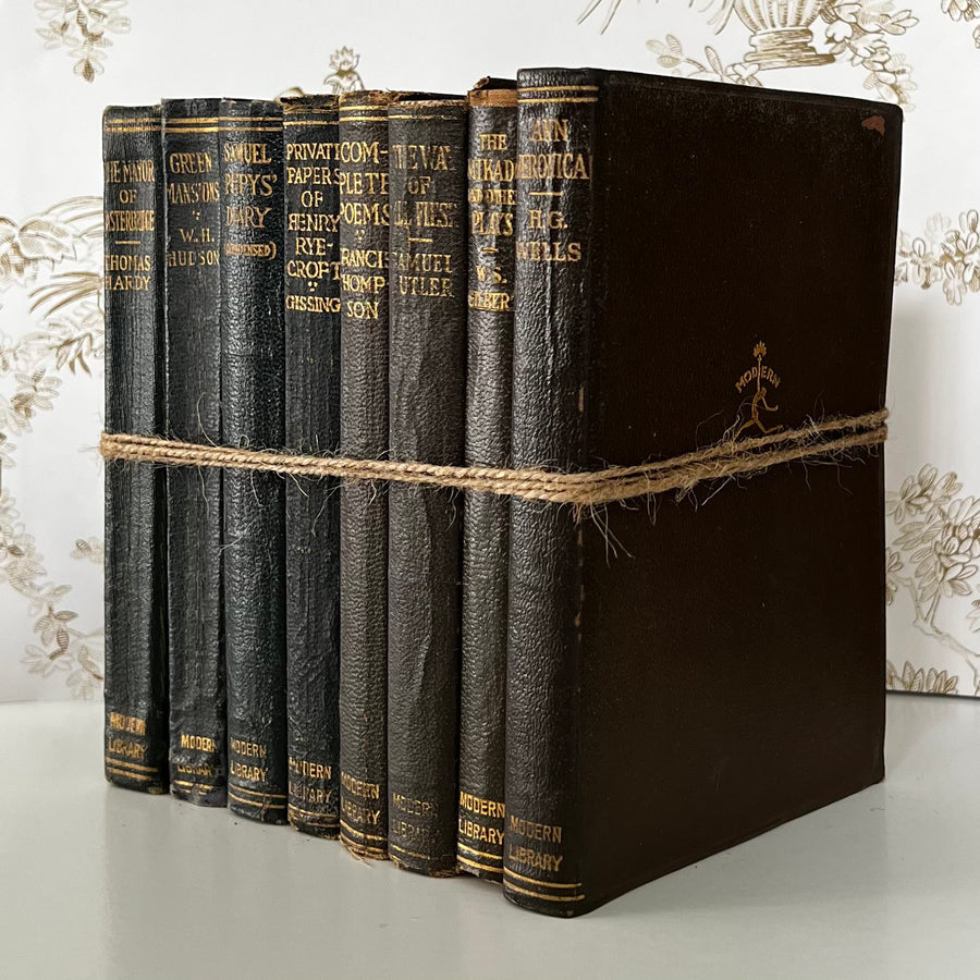 Brown Farmhouse Shelf Decor- The Modern Library of the World’s Best Books