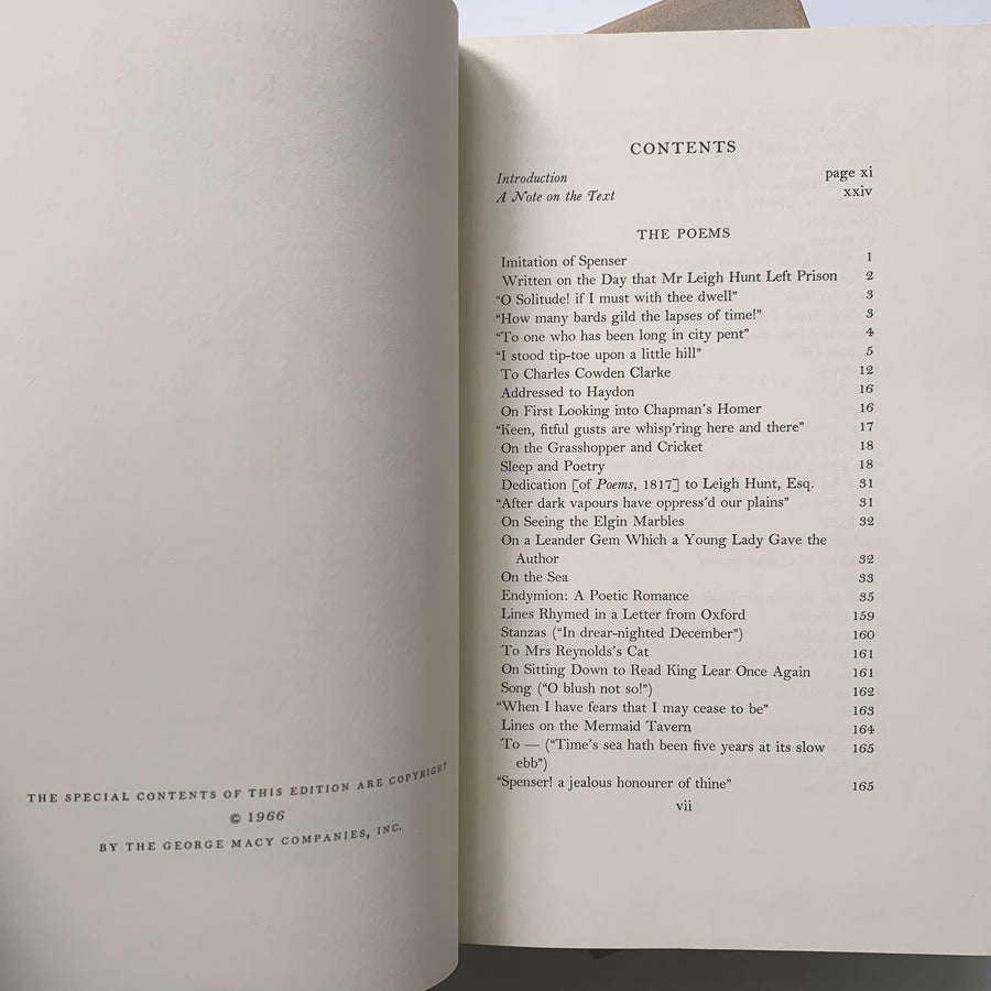 1966 - Heritage Press - The Poems of John Keats
