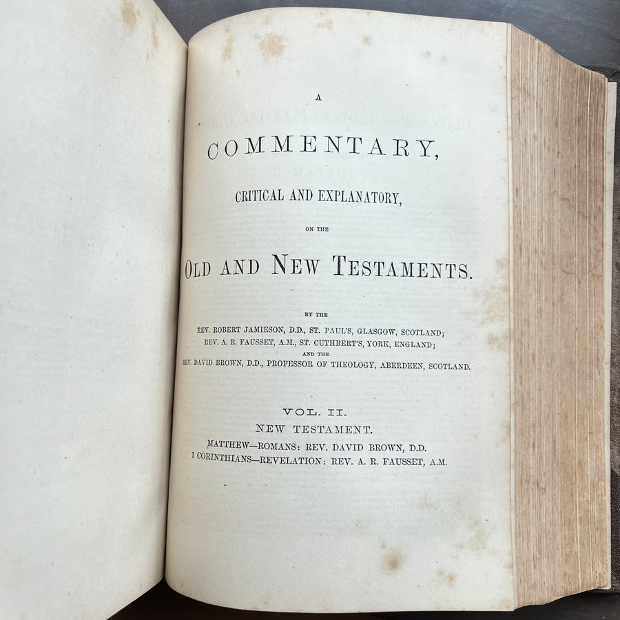 1878 - A Commentary, Critical And Explanatory, On The Old And New Testaments