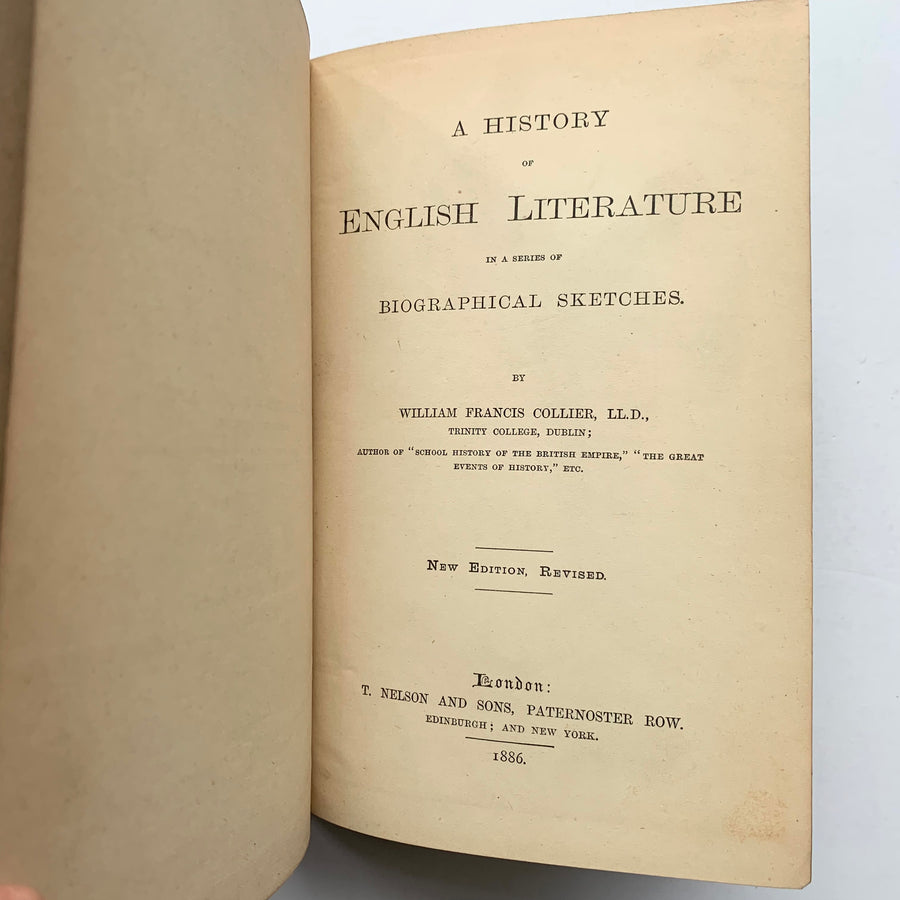 1886 - A History of English Literature in a Series of Biographical Sketches