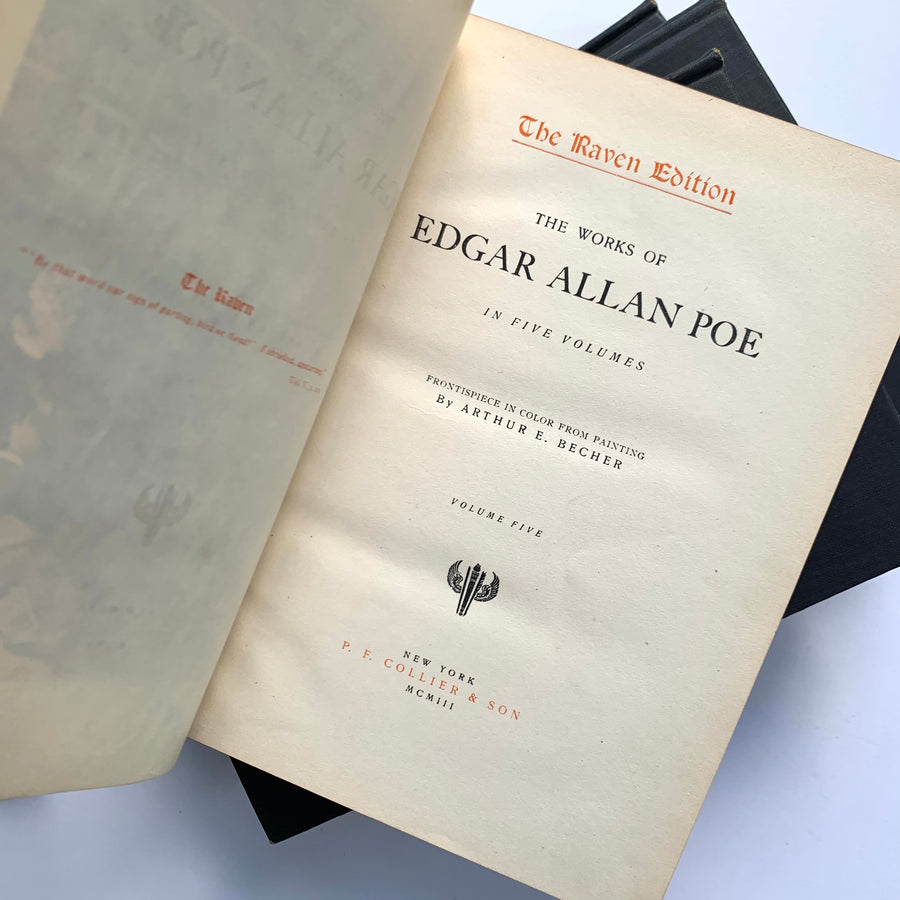 1903 - Edgar Allan Poe, The Raven Edition, Complete 5-Volume Set