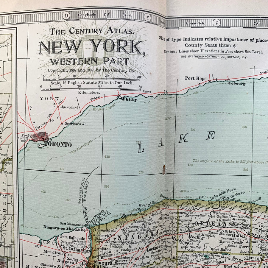 1902 - Map of New York, Western Part