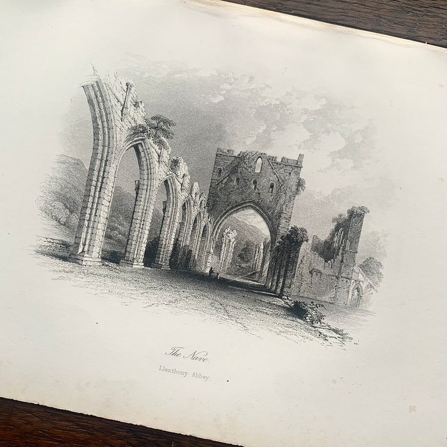 1895 - The Nave, Llanthony Abbey, Engraving