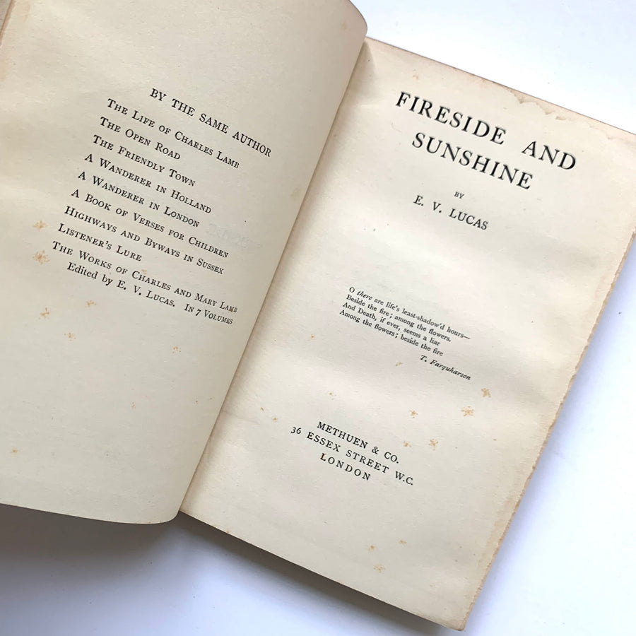 1906 - Fireside and Sunshine, First Edition