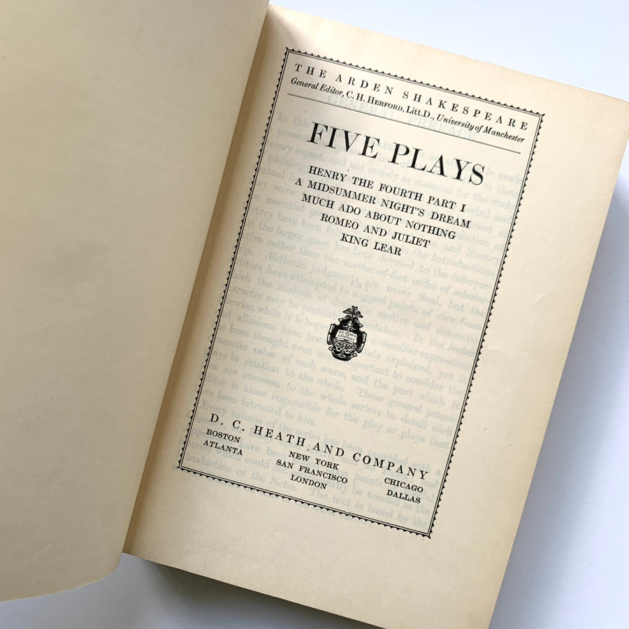 1917 - The Arden Shakespeare,  Five Plays