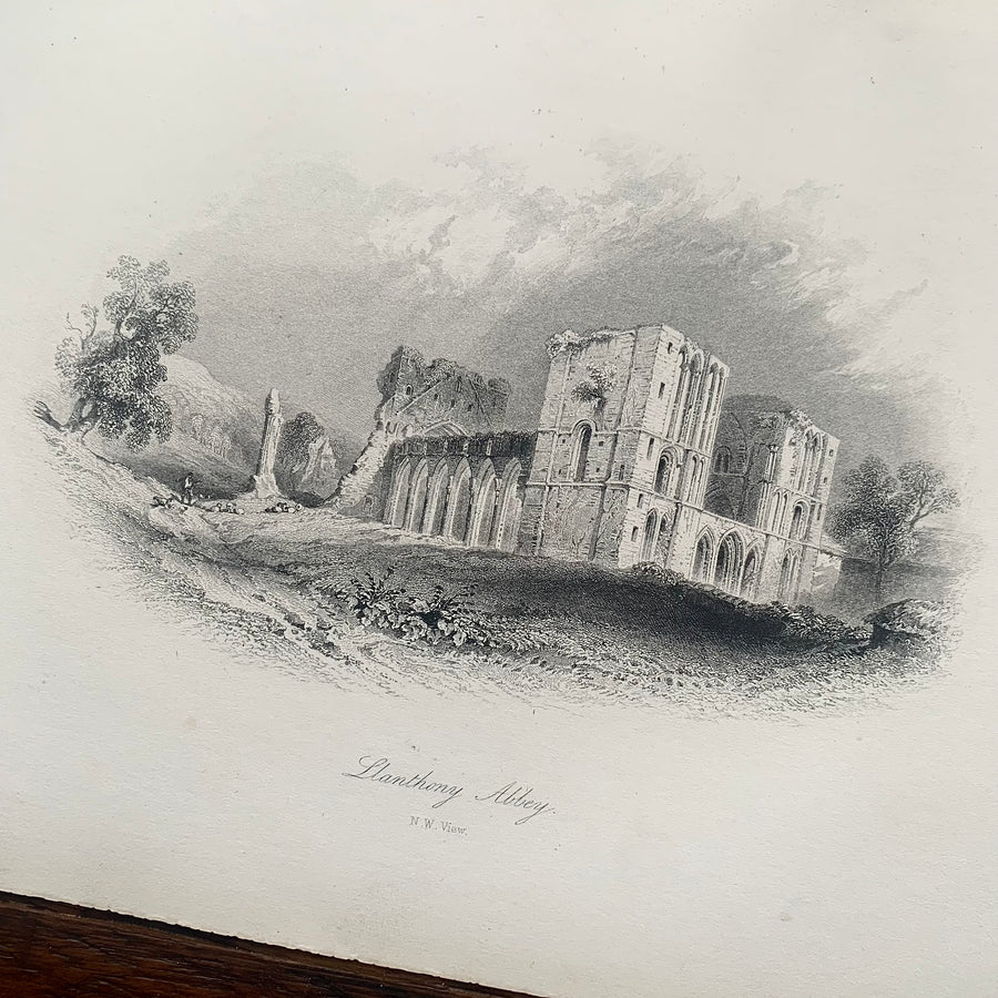1895 - Llanthony Abbey, N.W. View, Engraving