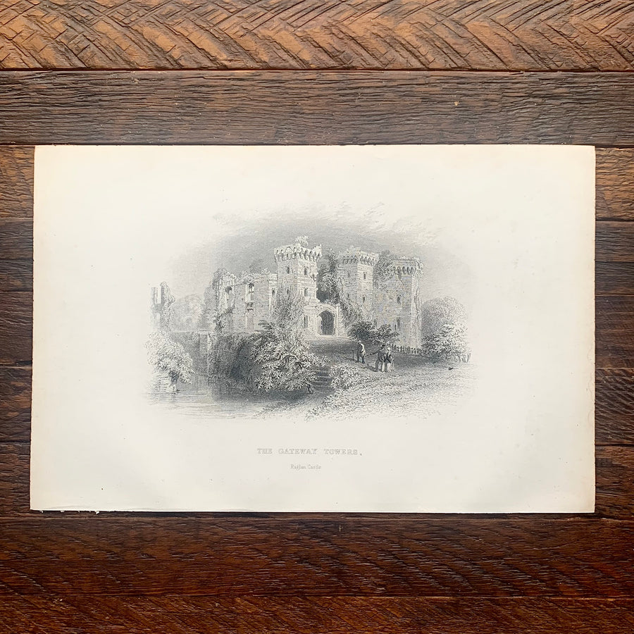 1895 - The Gateway Tower, Raglan Castle, Engraving