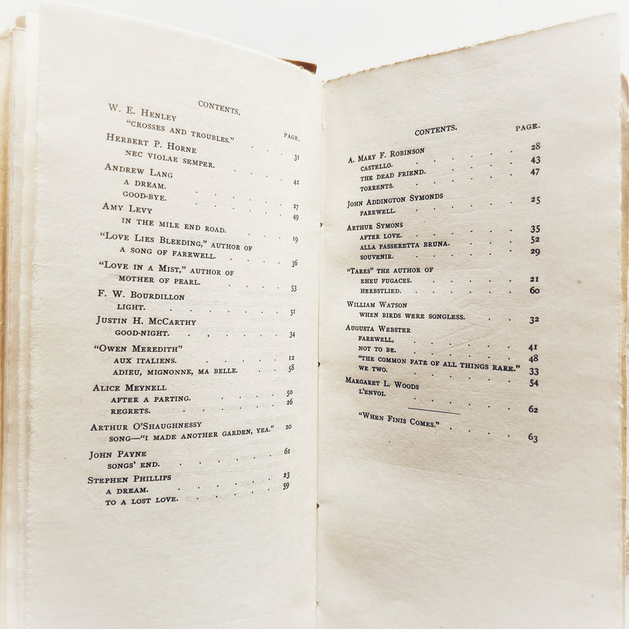 1892 - Songs of Adieu: A Little Book of Finale and Farewell