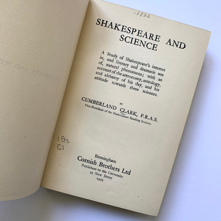 1929 - Shakespeare and Science, First Edition
