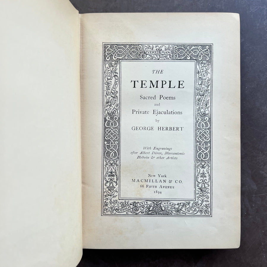 1894 - The Temple,Sacred Poems and Private Ejaculations