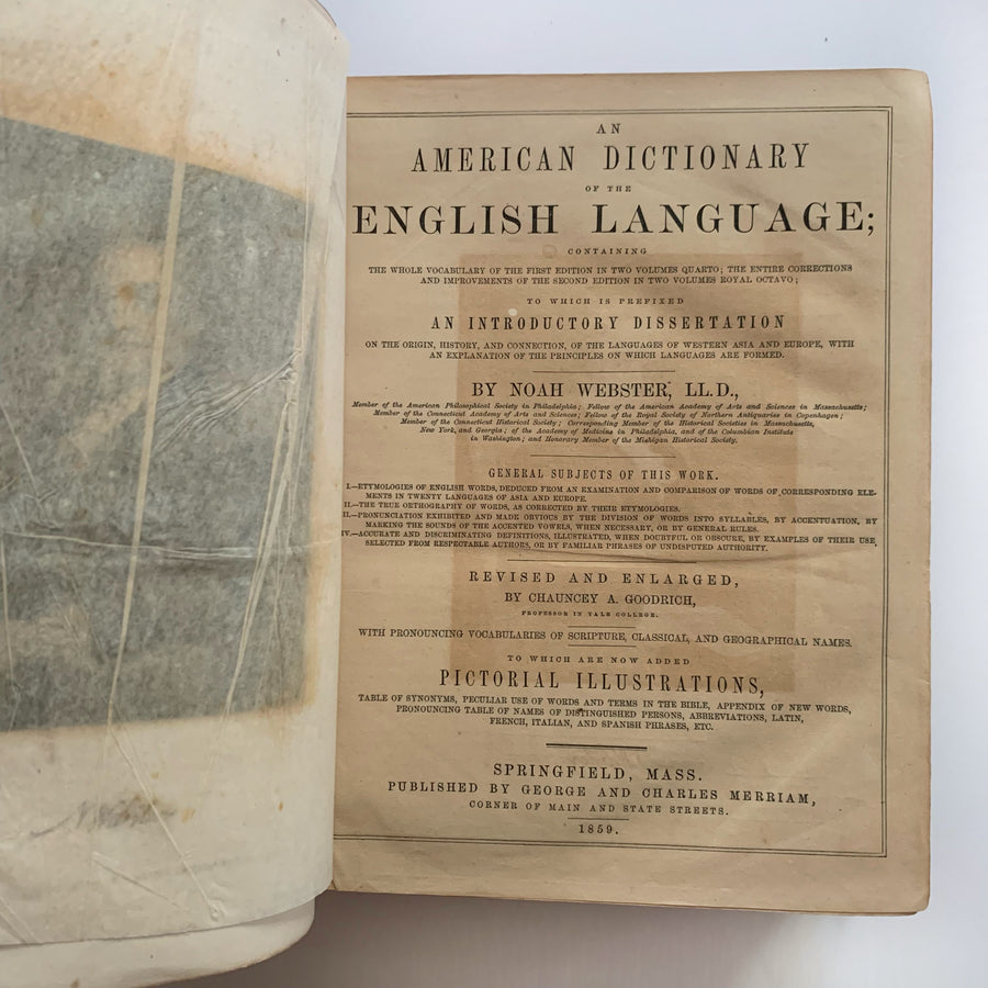 1859 - An American Dictionary Of The English Language