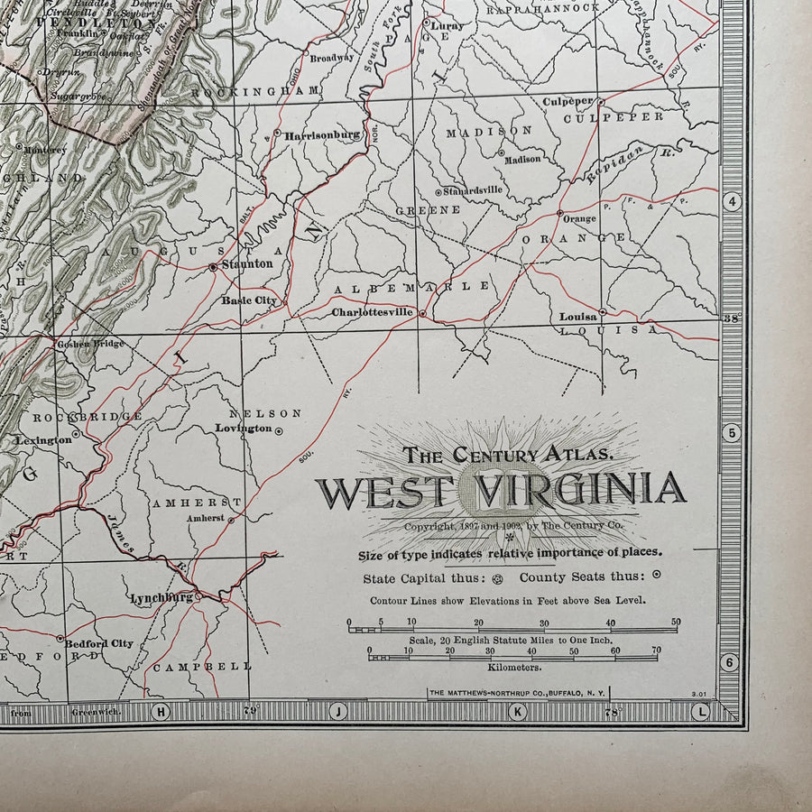 1902 - Map of West Virginia