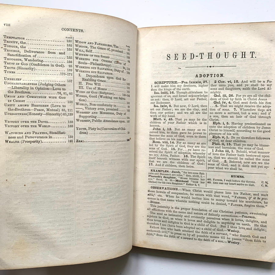 ***RESERVED FOR DRU***        1863 - Seed-Thought: A Handbook of Doctrine and Devotion, First Edition