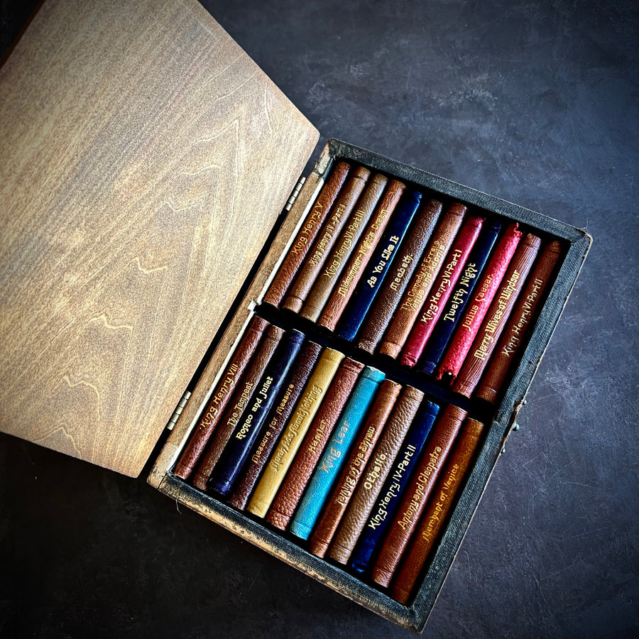 c.1910 - Miniature Book Set of Shakespeare’s Works in Wood Box