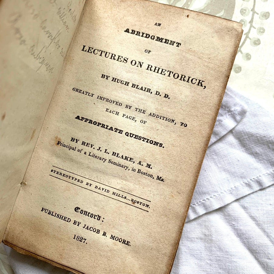 1827 - An Abridgment Of Lectures on Rhetorick