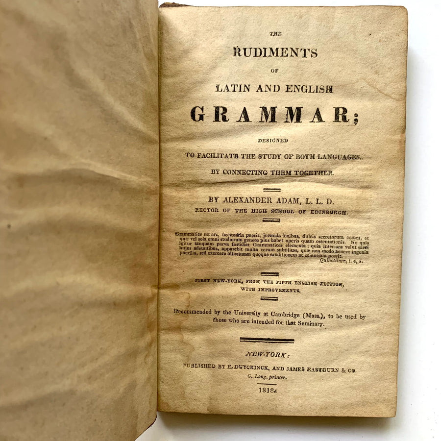 1818 - The Rudiments of Latin and English Grammar