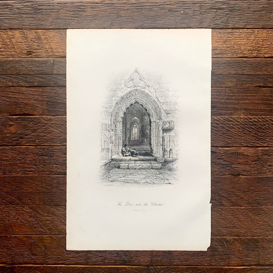1895 - The Door into the Cloister, Tintern Abbey, Engraving