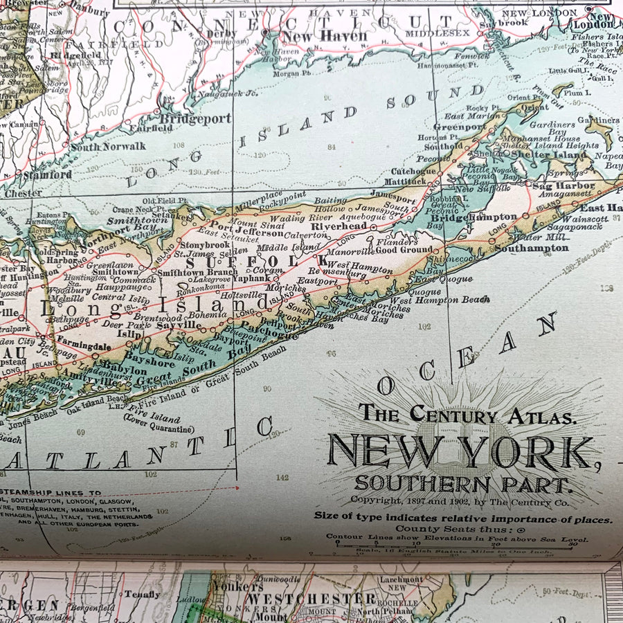 1902 - Map of New York, Southern Part