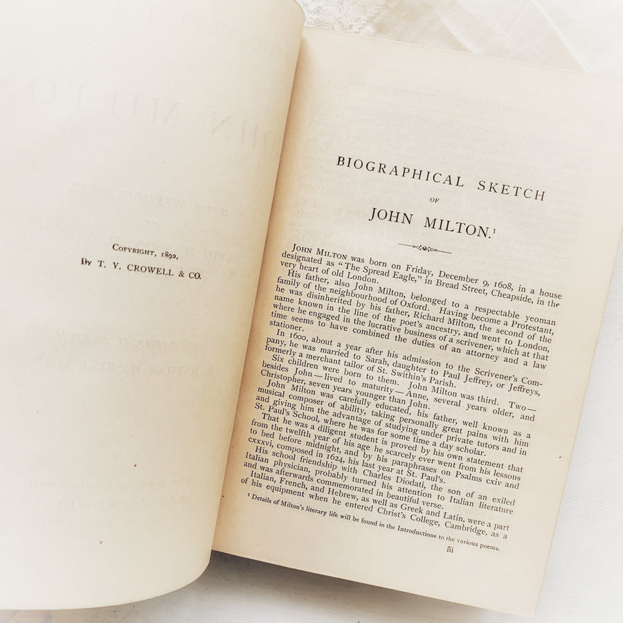 1892 - The Poetical Works of John Milton