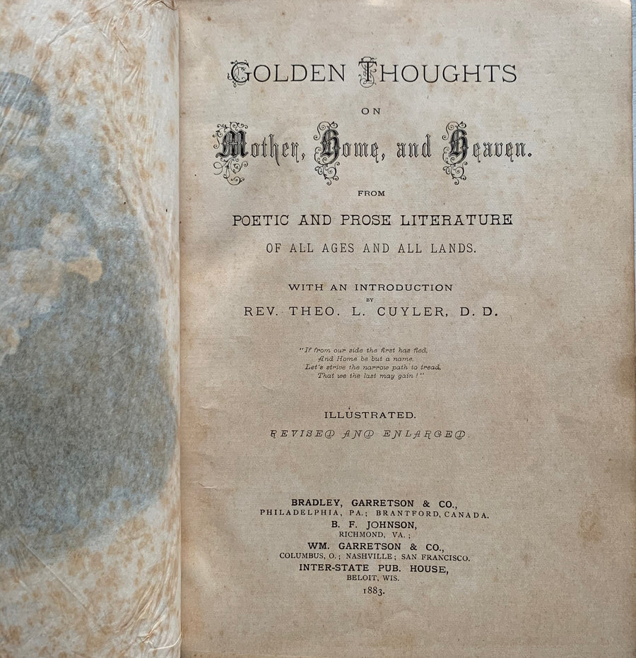1883 - Golden Thought on Mother, Home, and Heaven