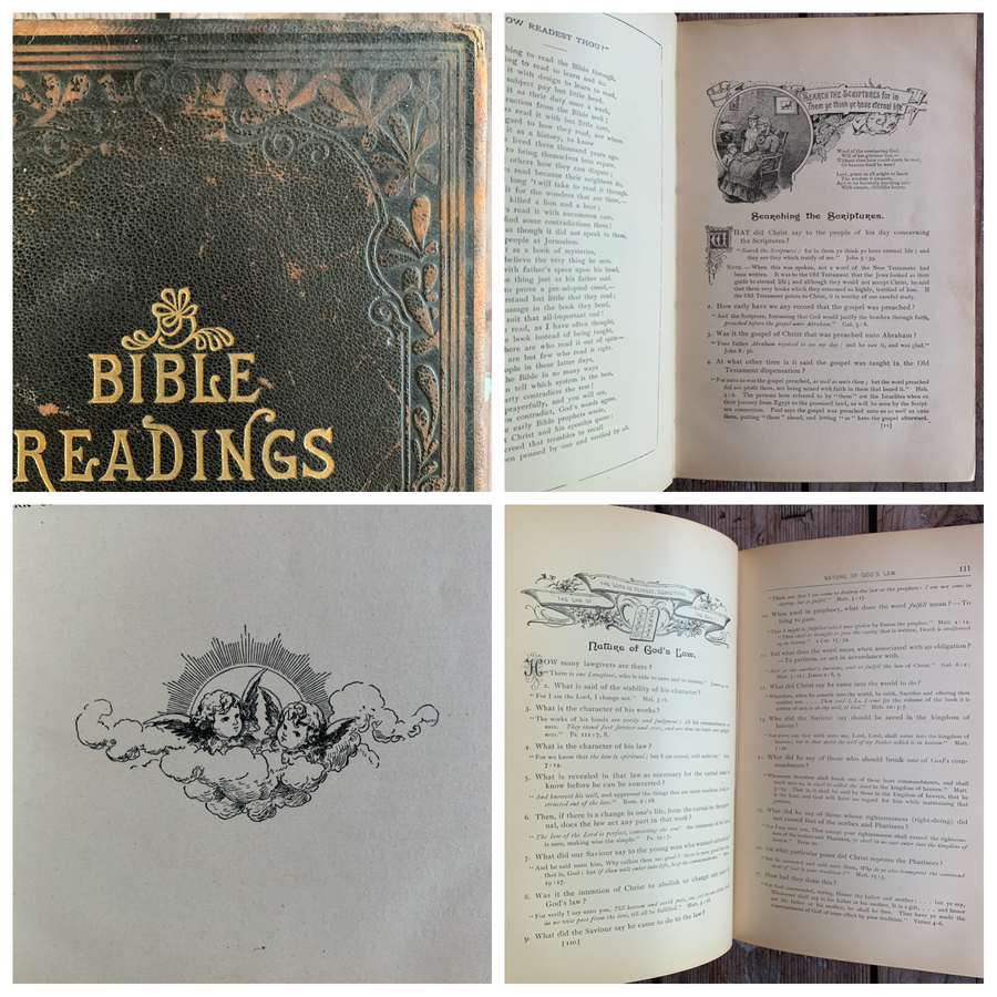 1889 - Distressed Leather Bible Readings For the Home Circle