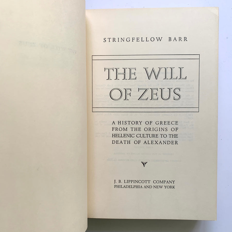 1961 - The Will of Zeus, First Edition