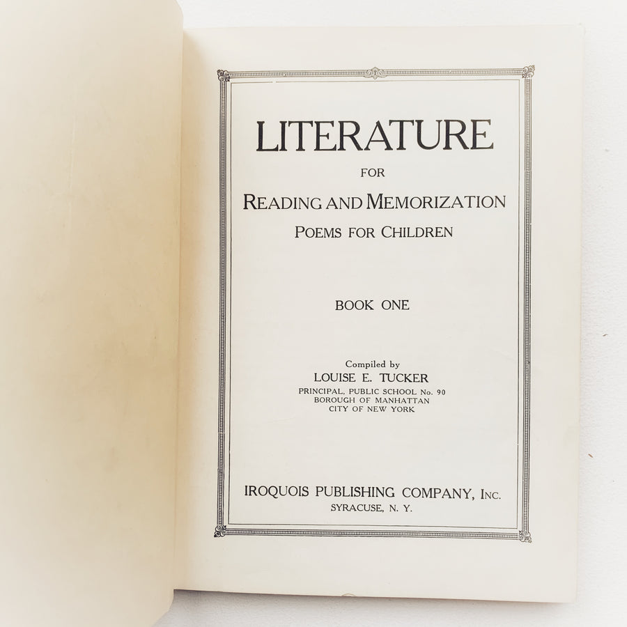 1929 - Literature for Reading and Memorization; Poems for Children