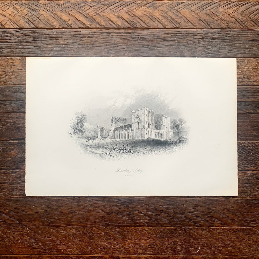 1895 - Llanthony Abbey, N.W. View, Engraving