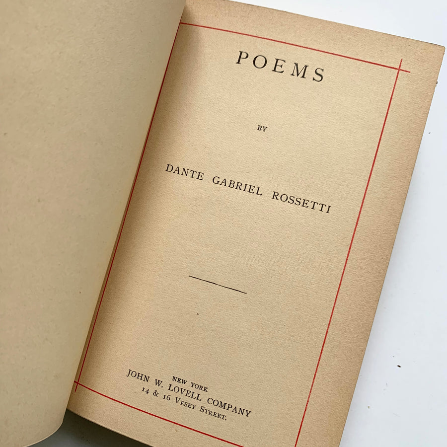 Poems By Dante Gabriel Rossetti