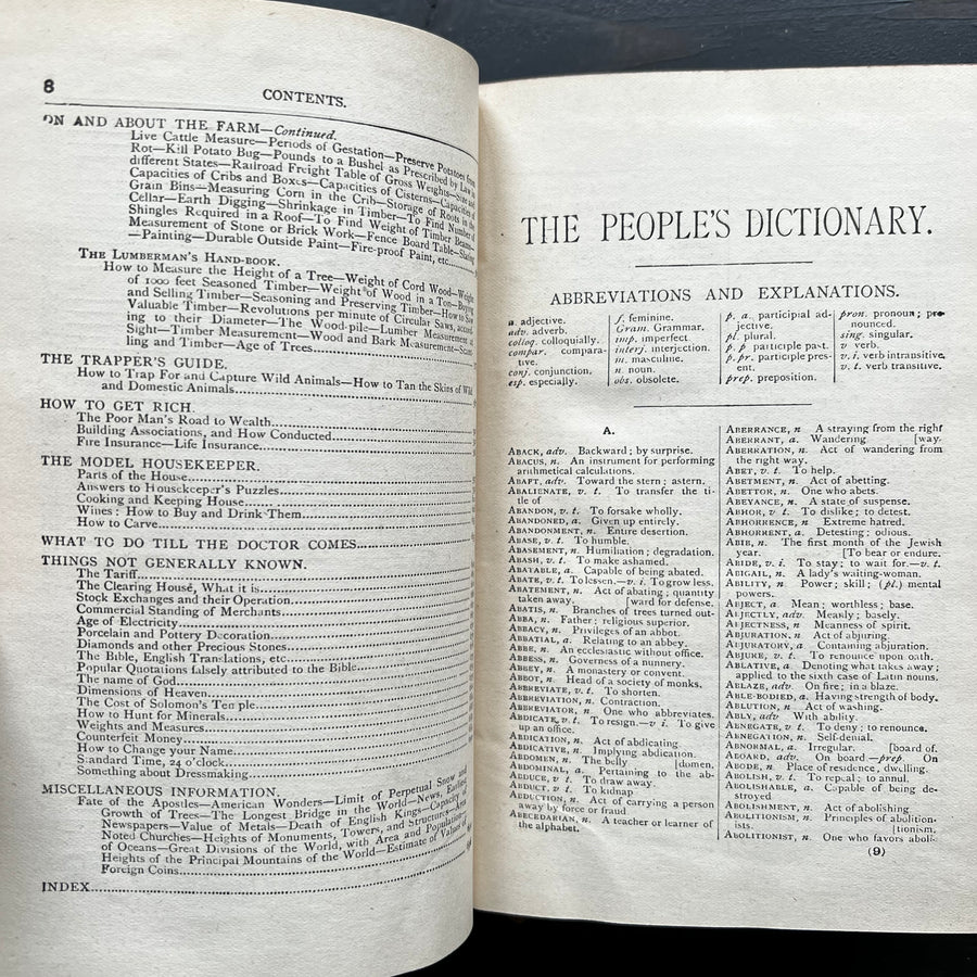 1885 - The People’s Universal Hand Book, Comprising All The Information Needed Upon Any Subject In Daily Use, A Hand-Book For Everybody For Each day In The Year