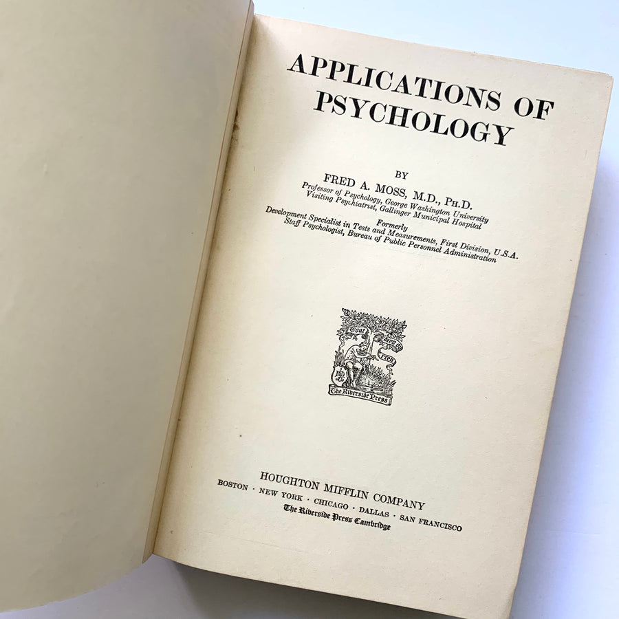 1929 - Applications of Psychology, First Edition