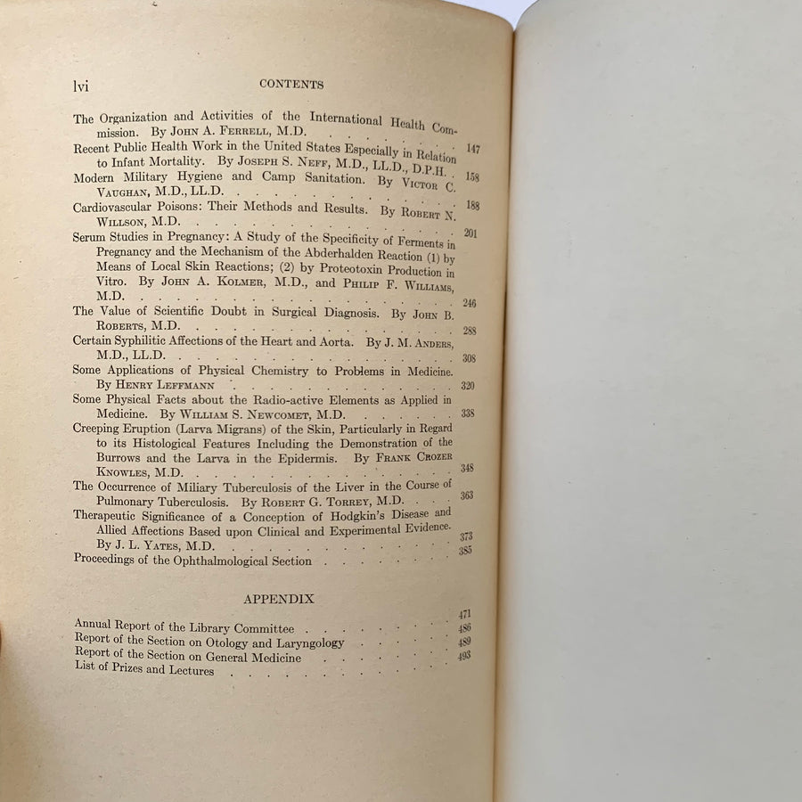 1915 - Transactions of the College of Physicians of Philadelphia, First Edition